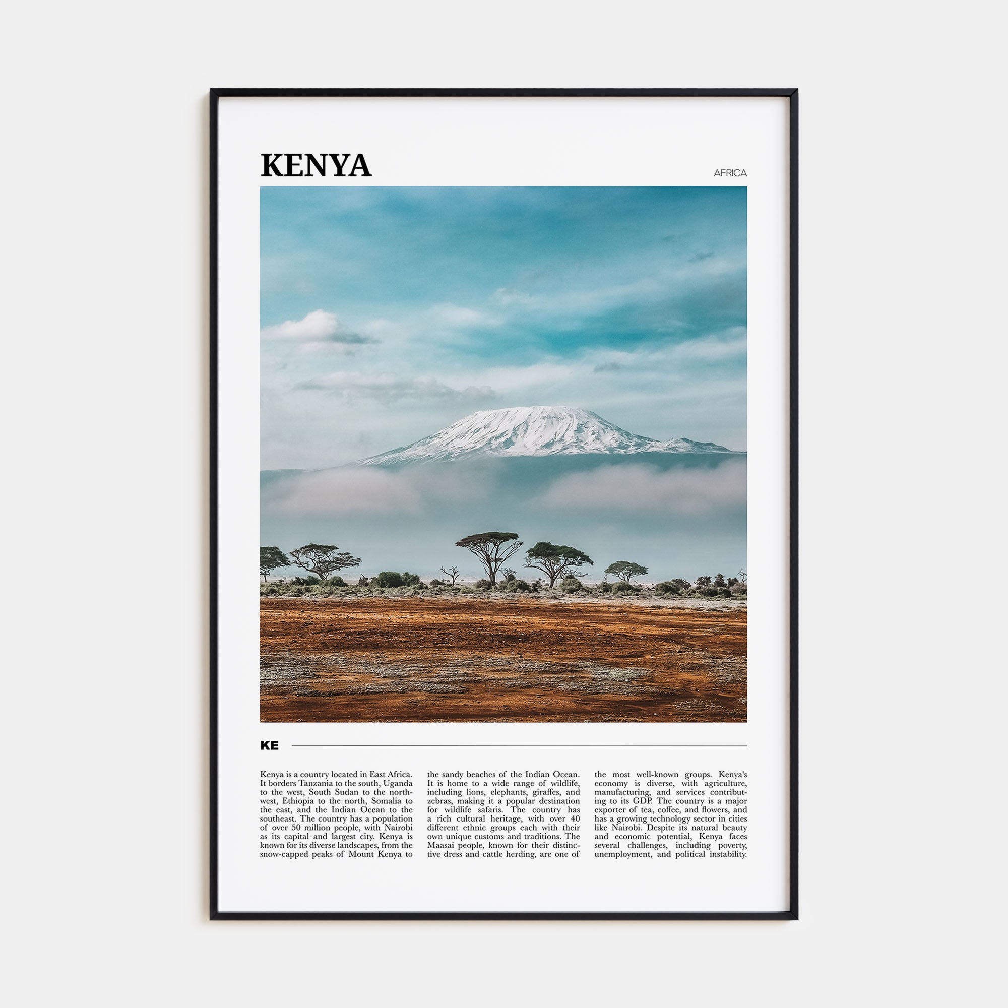 Kenya Travel Color Poster