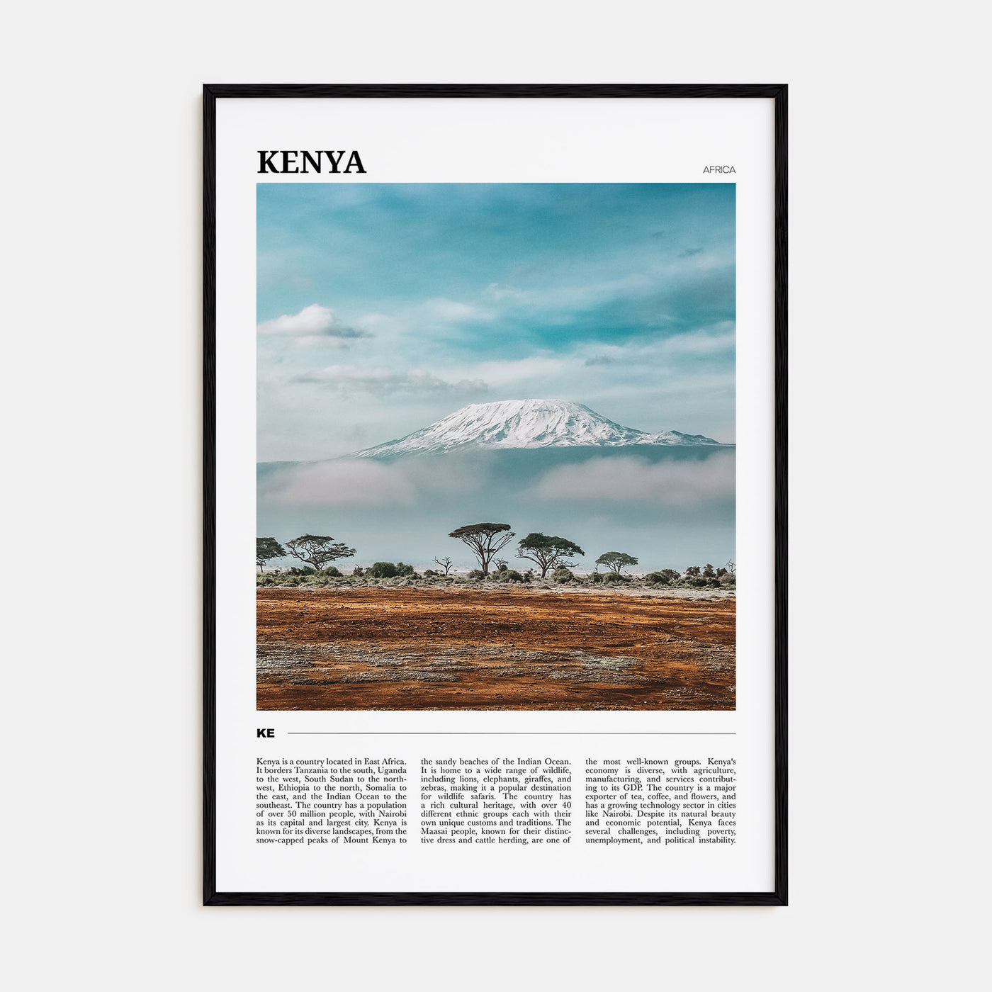 Kenya Travel Color Poster