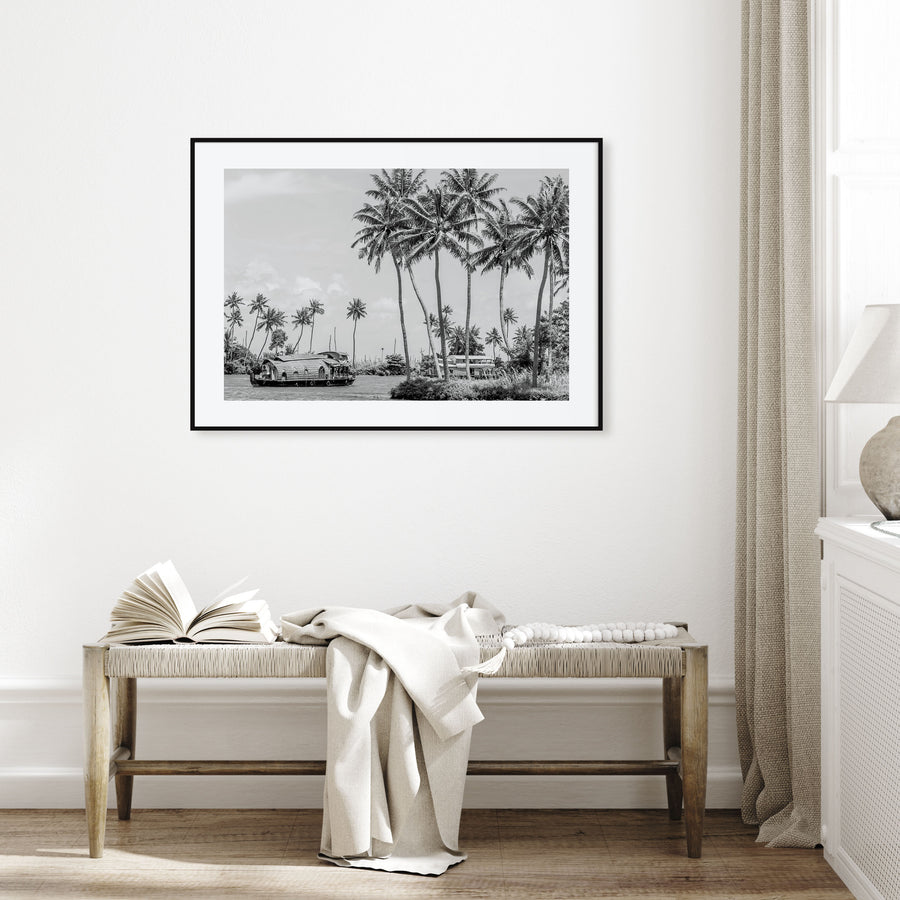 Kerala Landscape B&W Poster