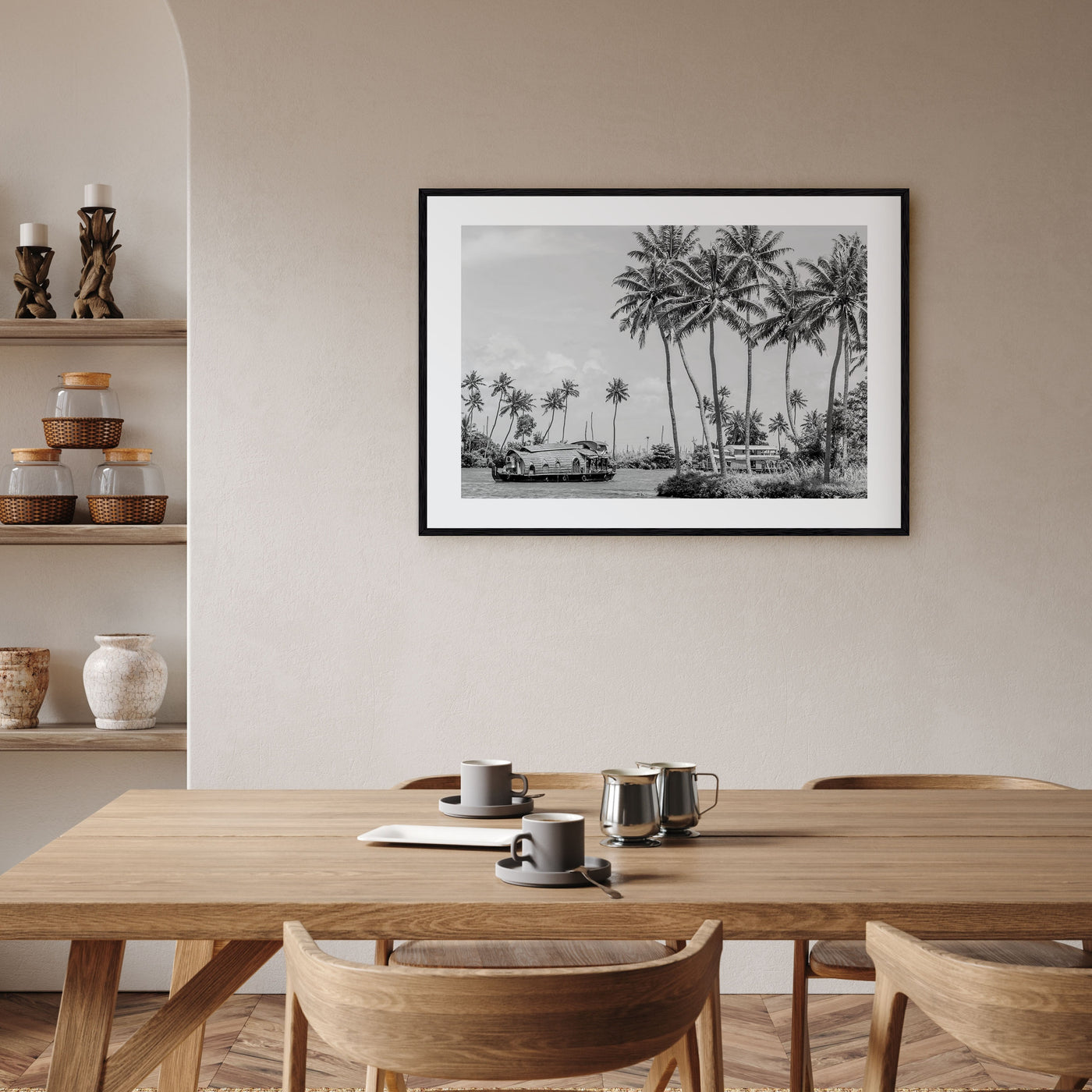 Kerala Landscape B&W Poster