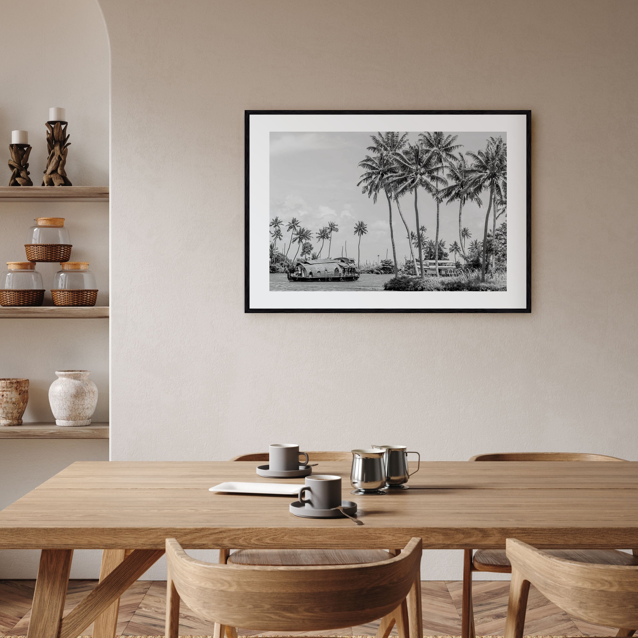 Kerala Landscape B&W Poster