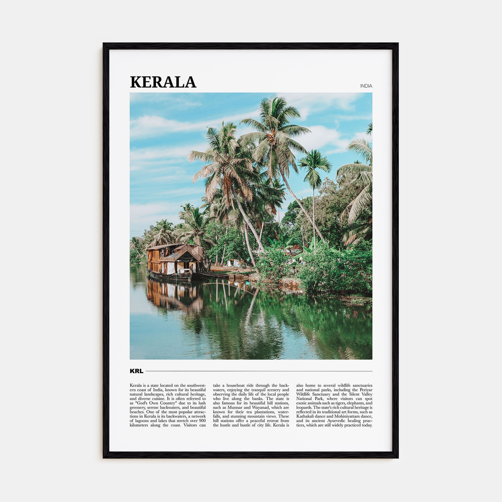 Kerala Travel Color Poster