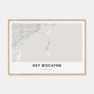 Key Biscayne Map Landscape Poster