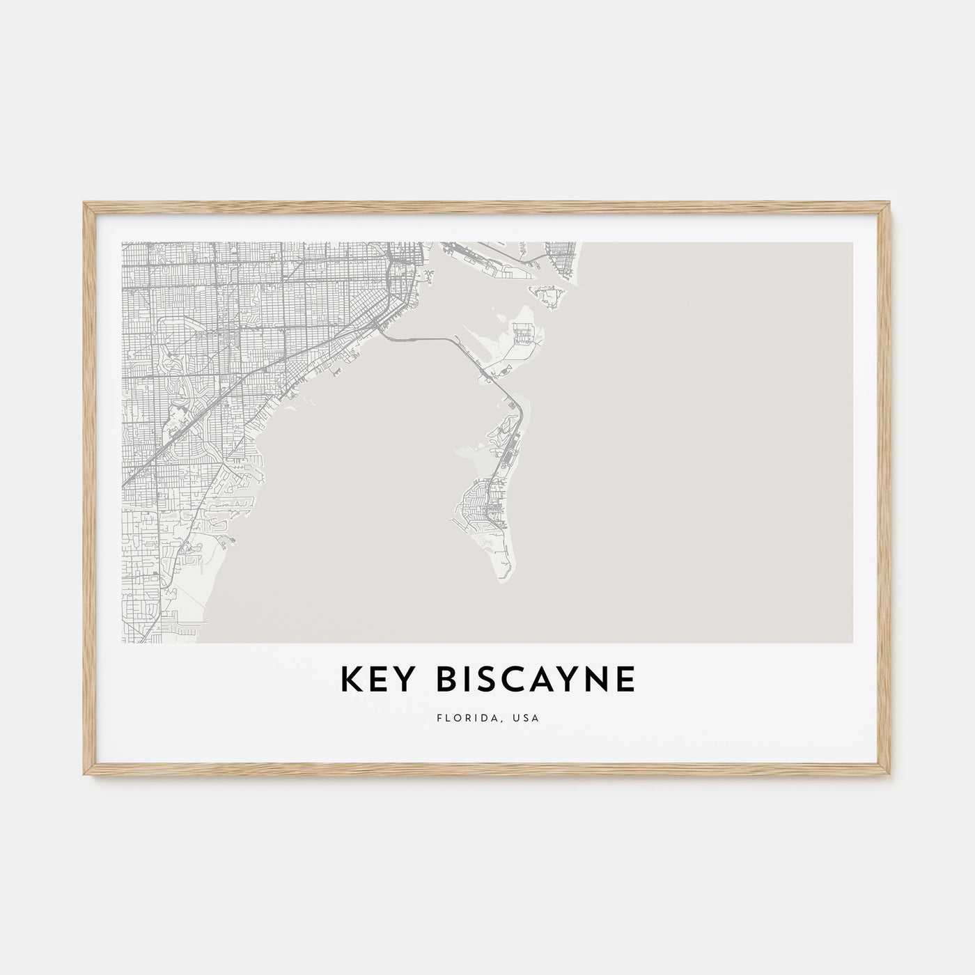 Key Biscayne Map Landscape Poster