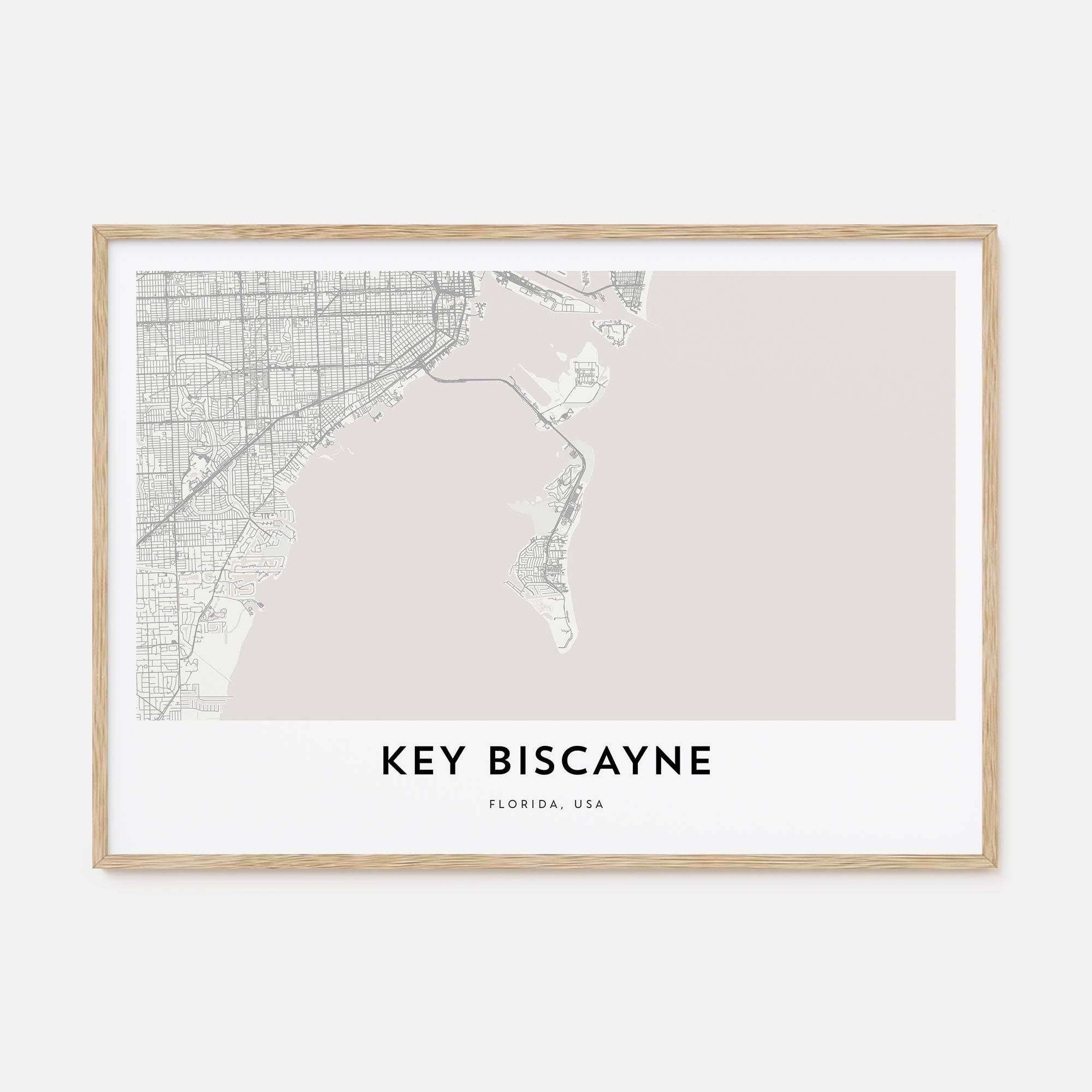Key Biscayne Map Landscape Poster