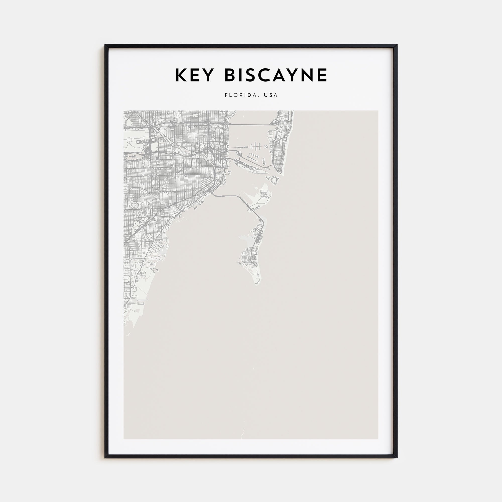 Key Biscayne Map Portrait Poster