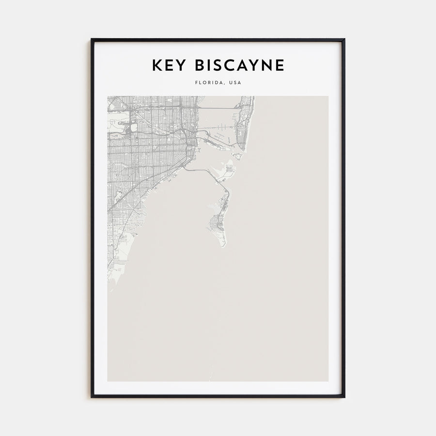 Key Biscayne Map Portrait Poster