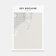 Key Biscayne Map Portrait Poster