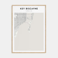 Key Biscayne Map Portrait Poster