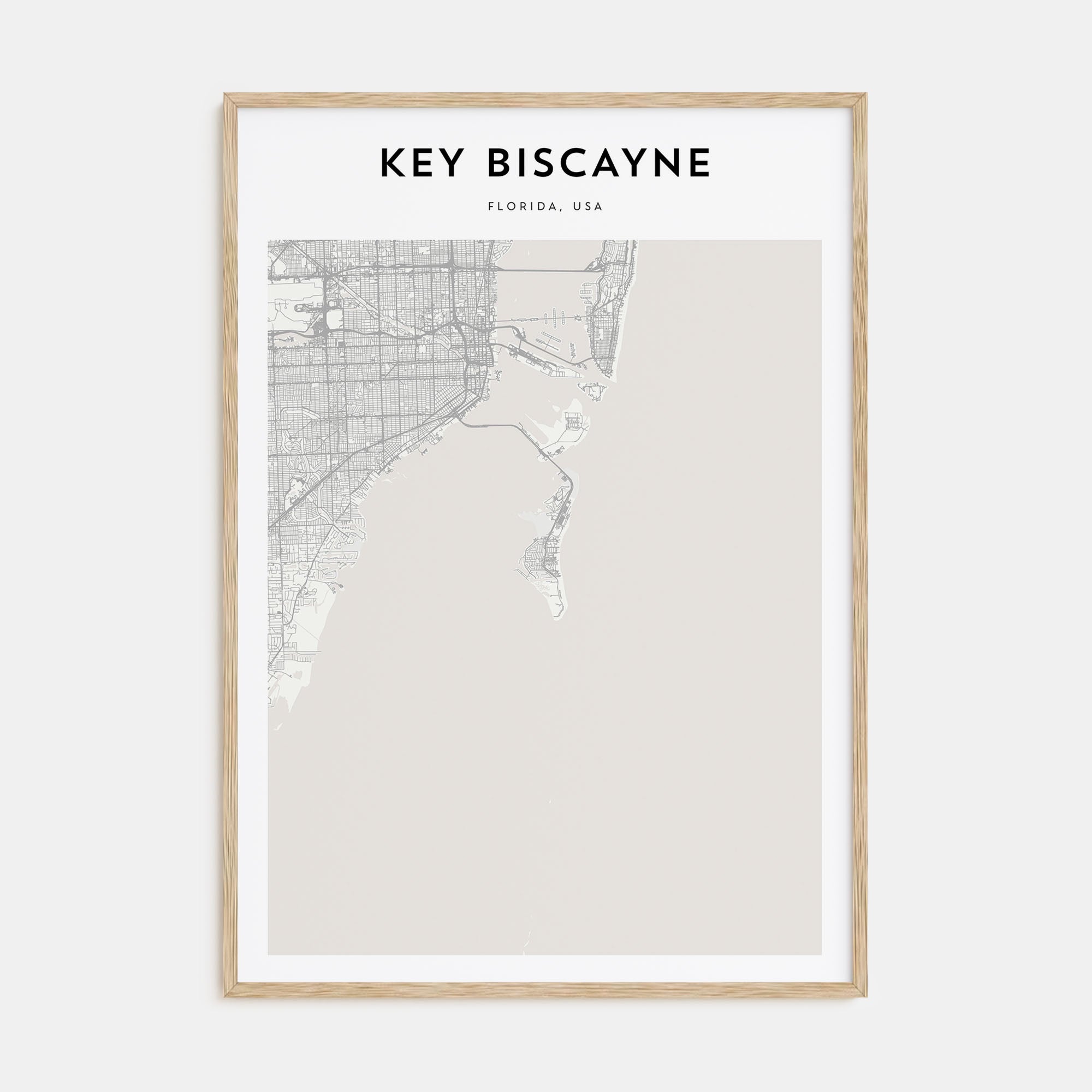 Key Biscayne Map Portrait Poster
