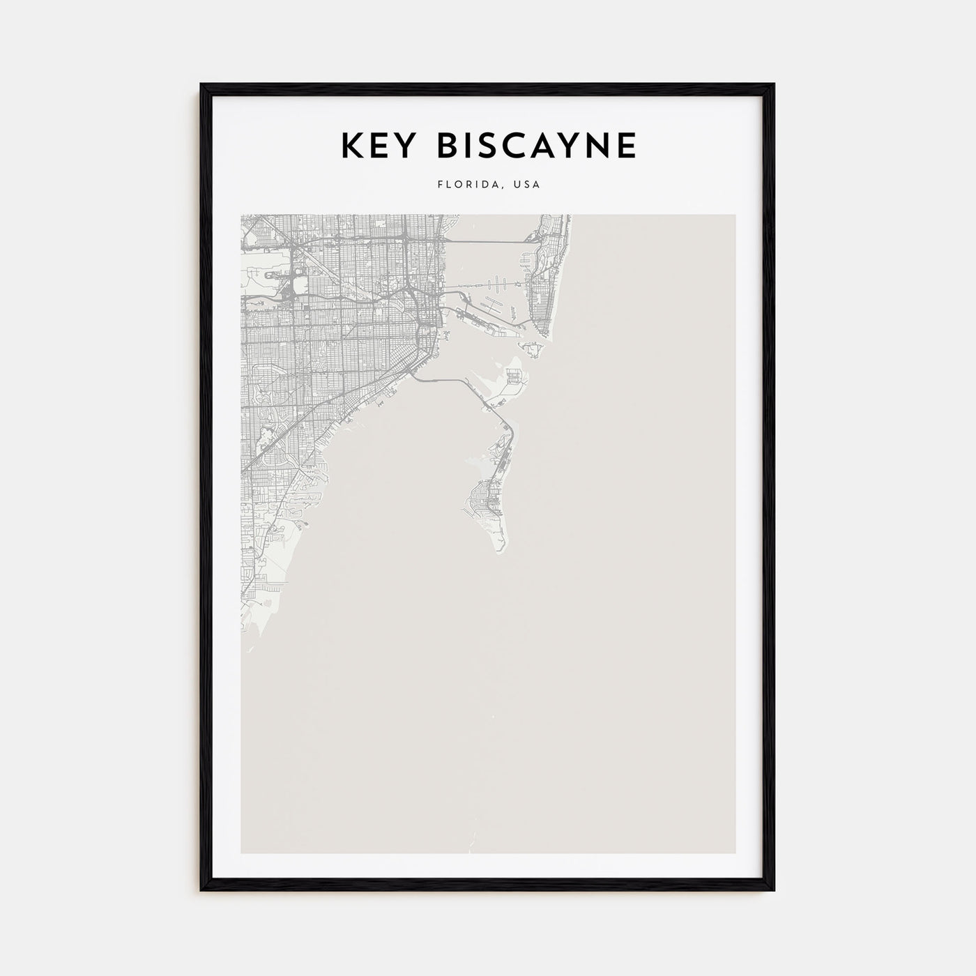 Key Biscayne Map Portrait Poster