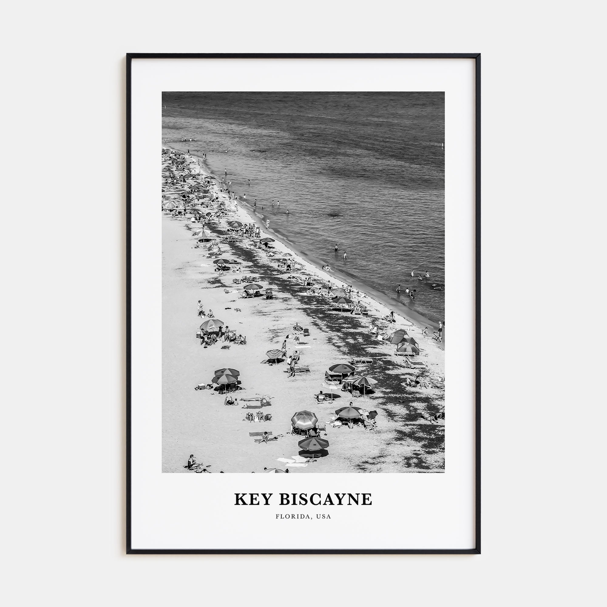 Key Biscayne Portrait B&W Poster