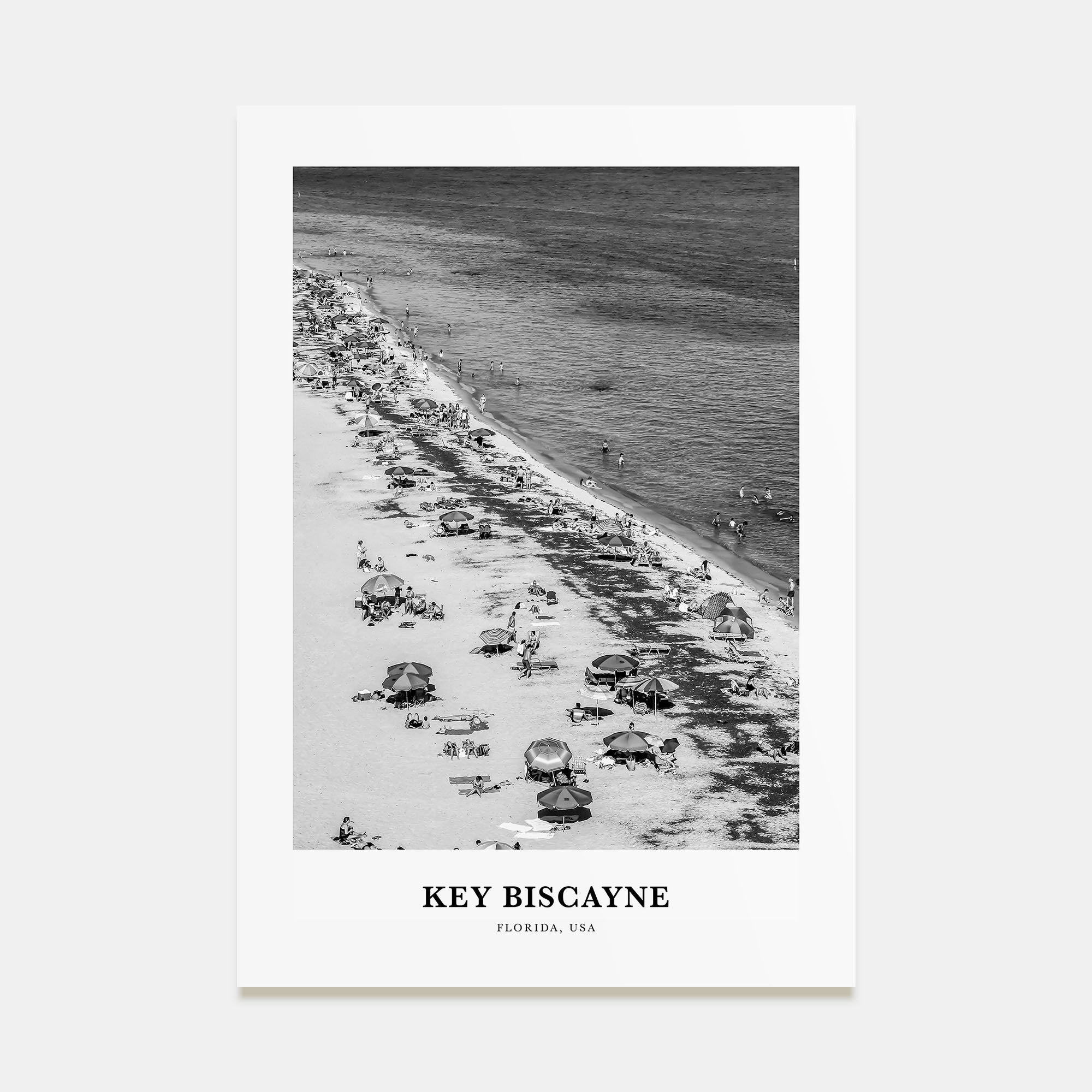 Key Biscayne Portrait B&W Poster