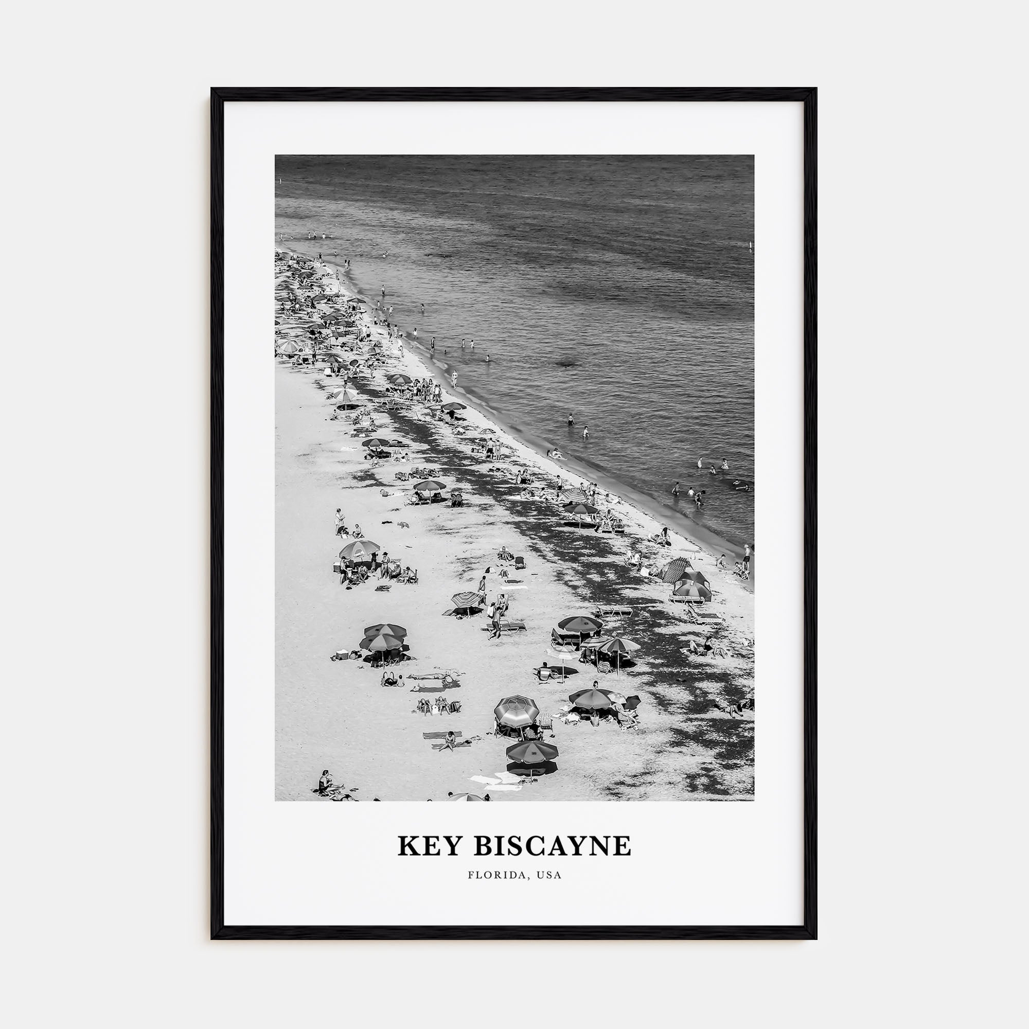 Key Biscayne Portrait B&W Poster