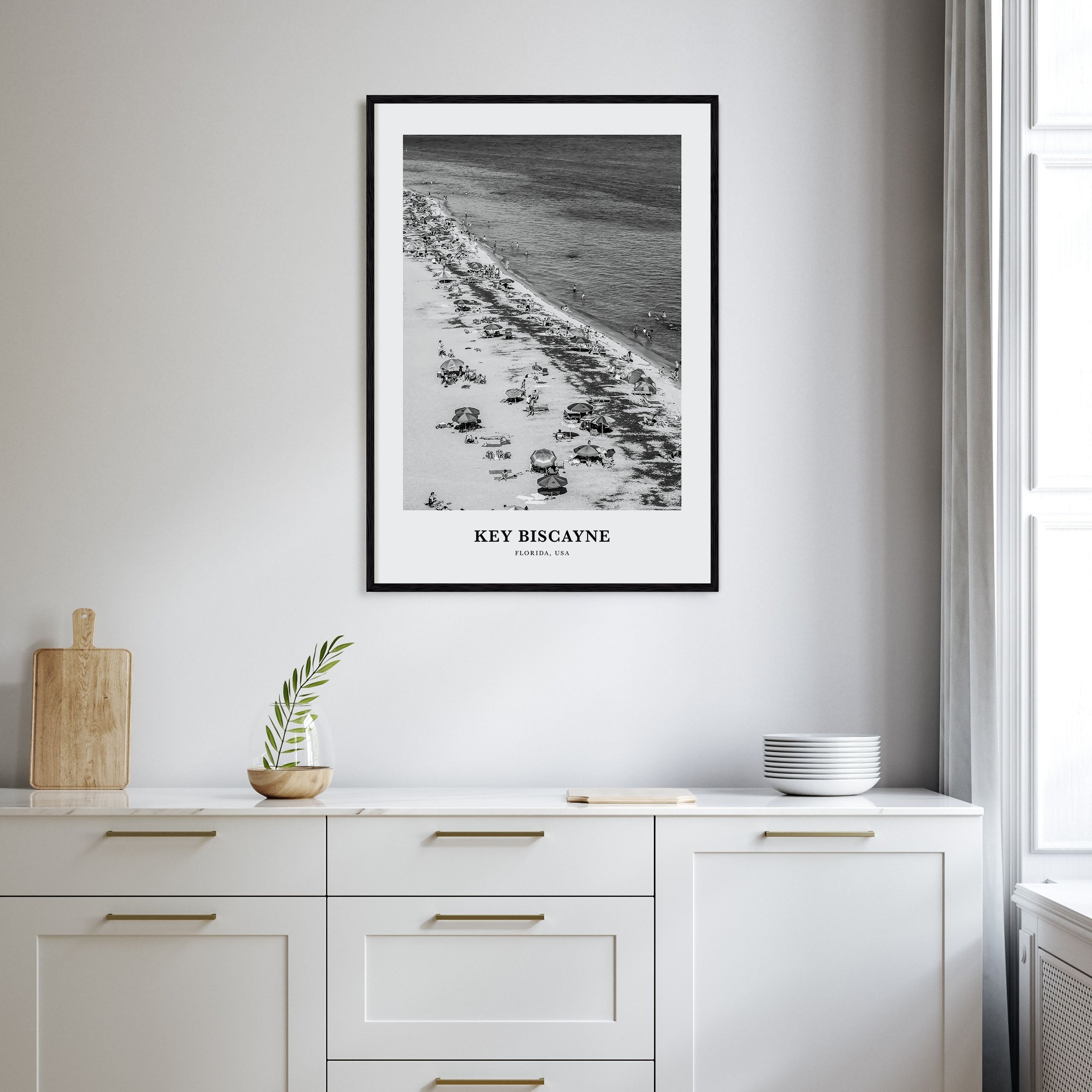 Key Biscayne Portrait B&W Poster