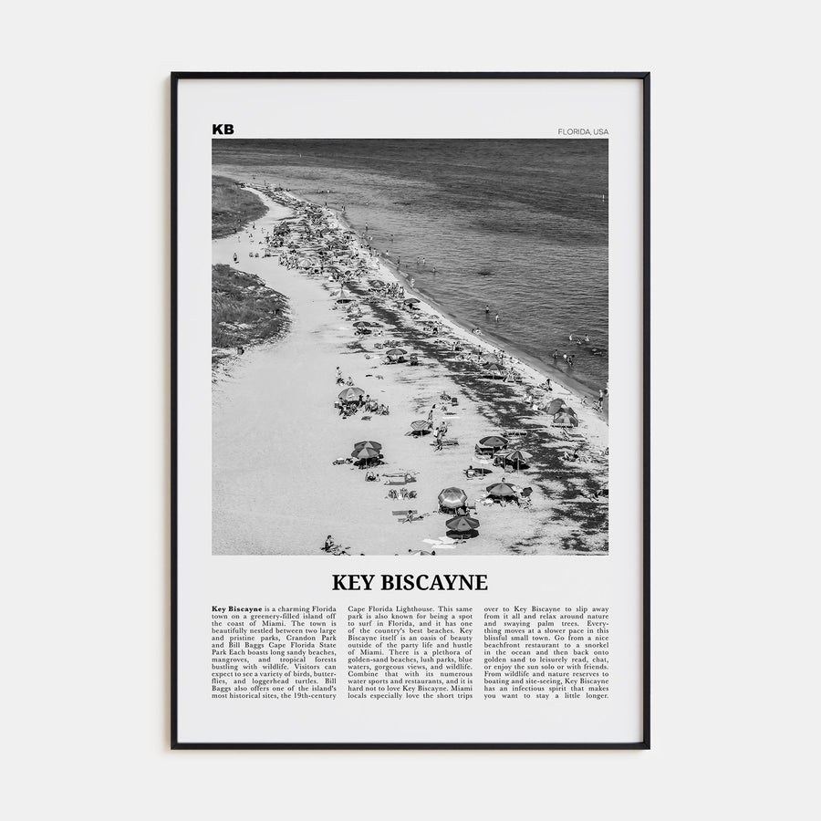 Key Biscayne Travel B&W Poster