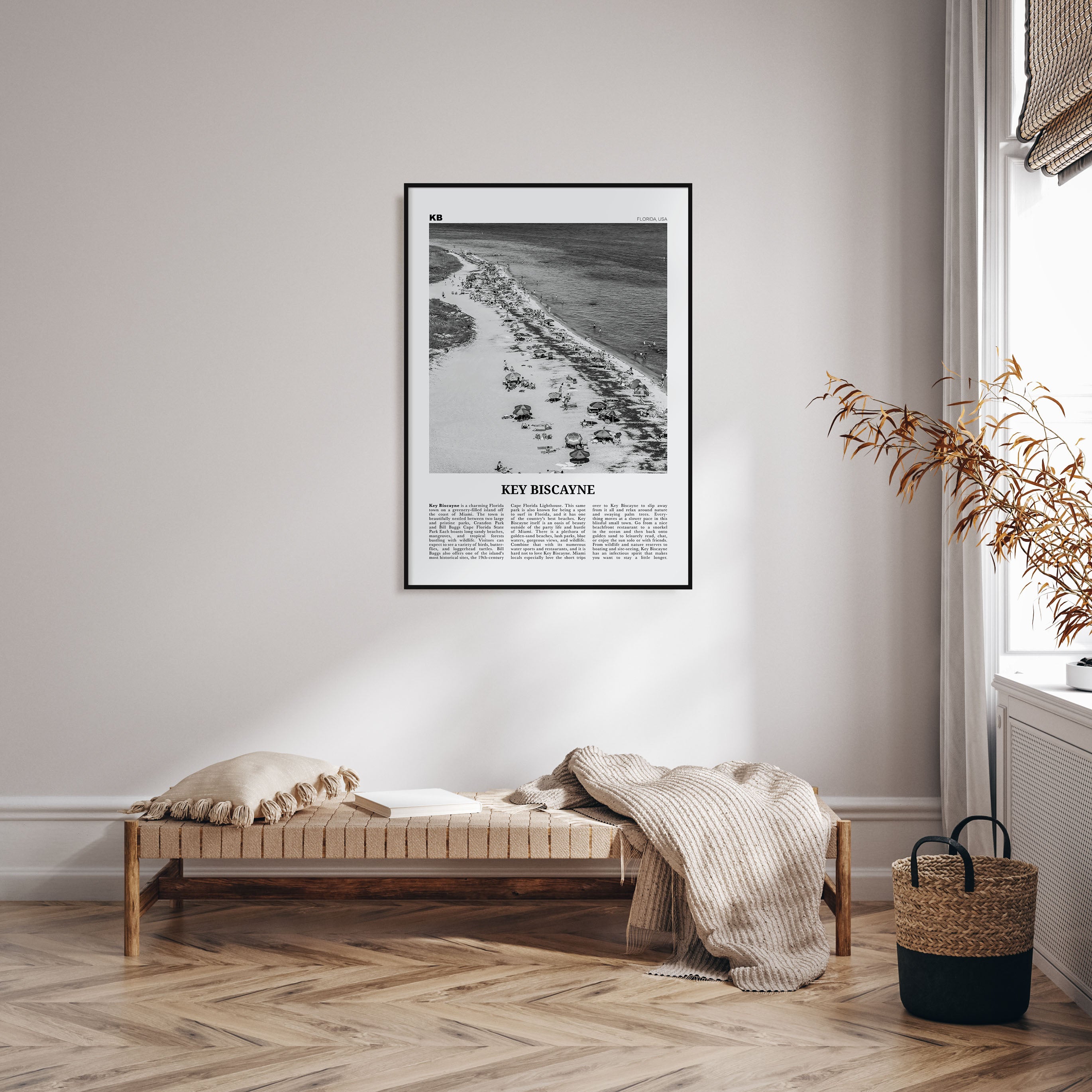 Key Biscayne Travel B&W Poster