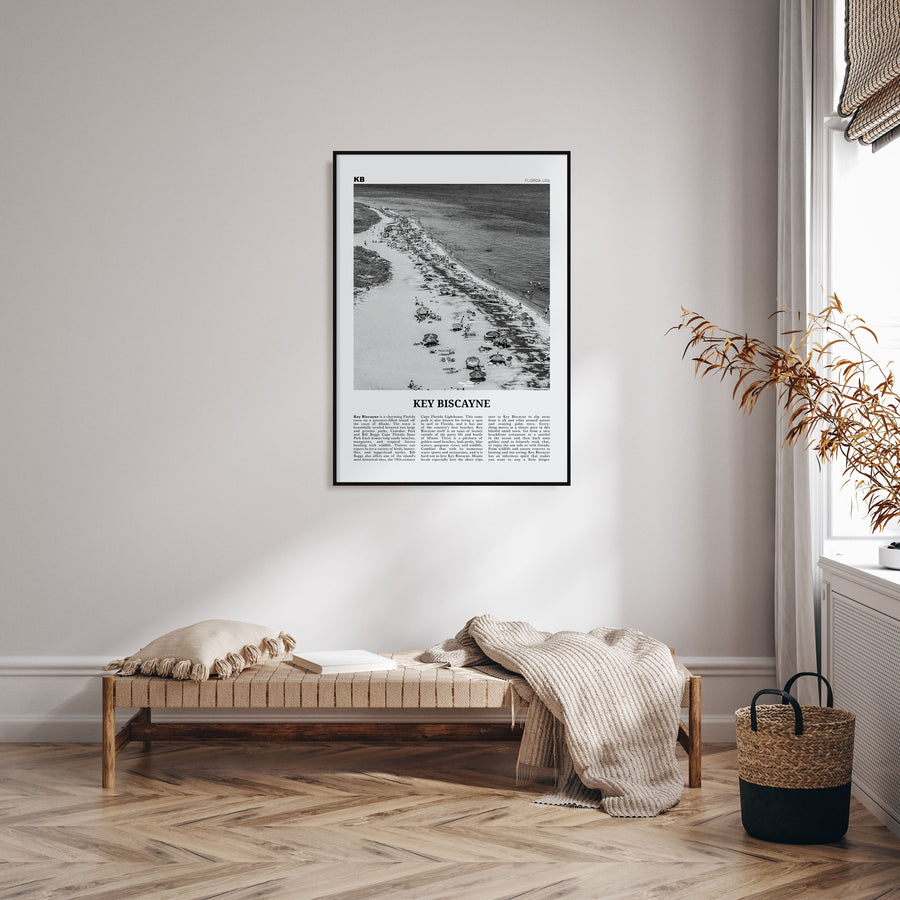 Key Biscayne Travel B&W Poster