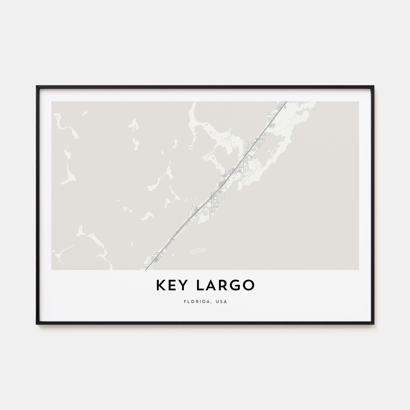 Key Largo Map Landscape Poster