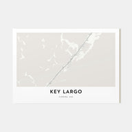 Key Largo Map Landscape Poster