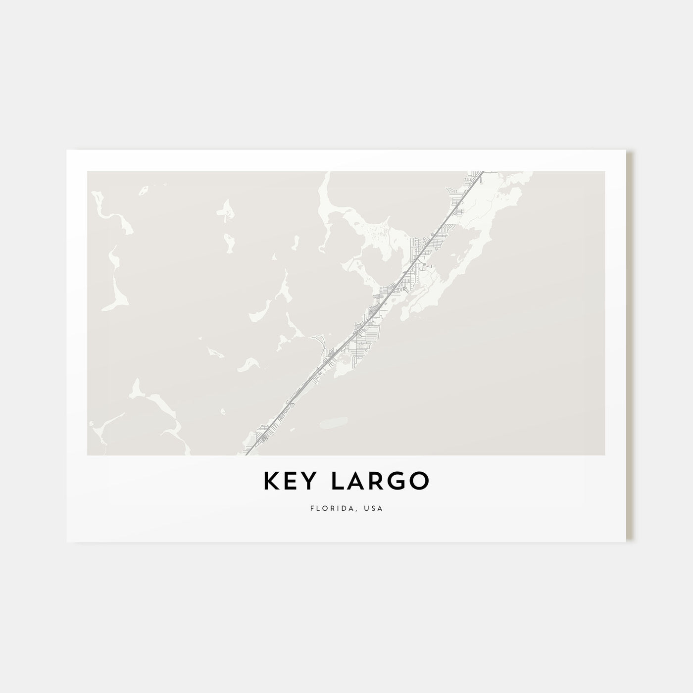 Key Largo Map Landscape Poster