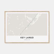 Key Largo Map Landscape Poster