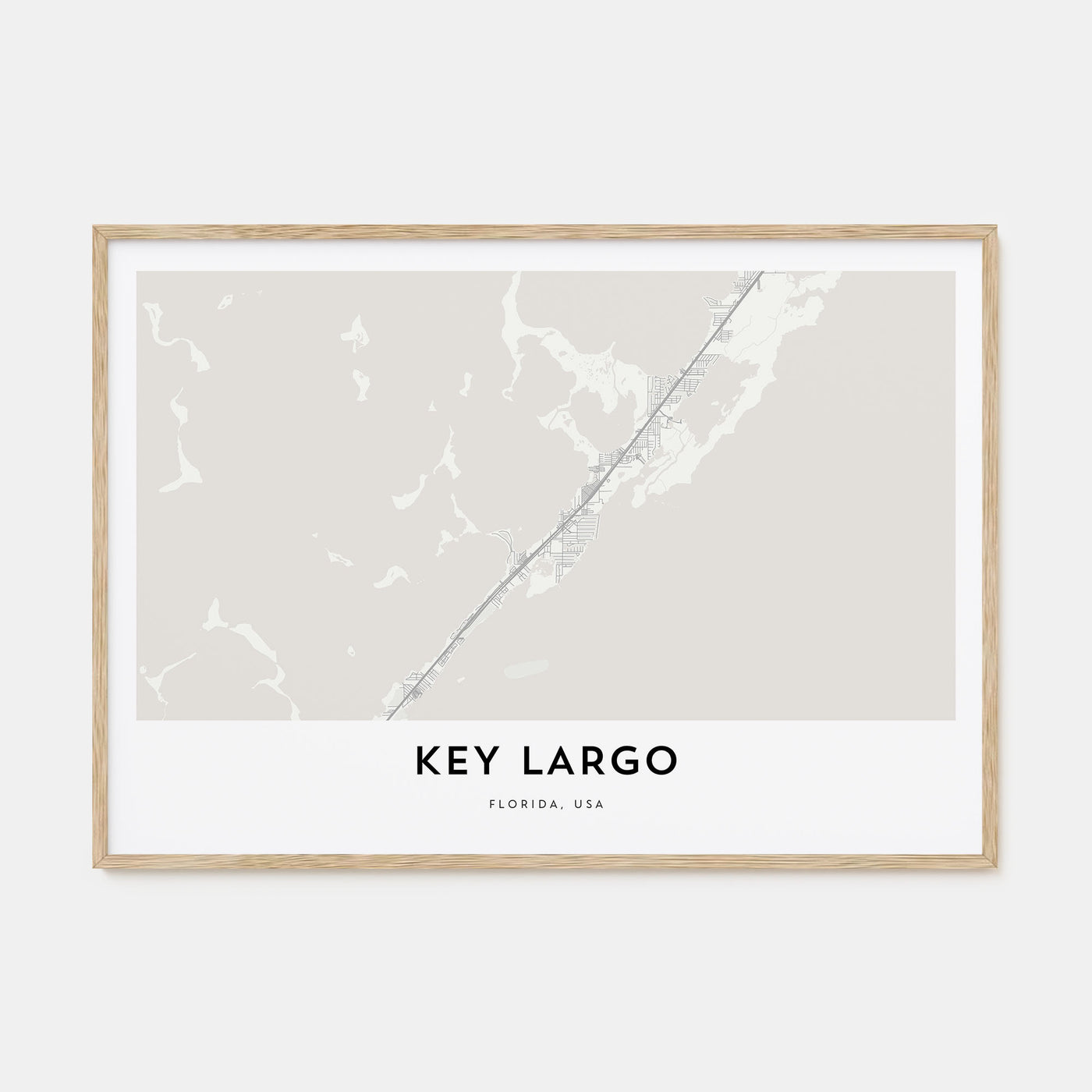 Key Largo Map Landscape Poster