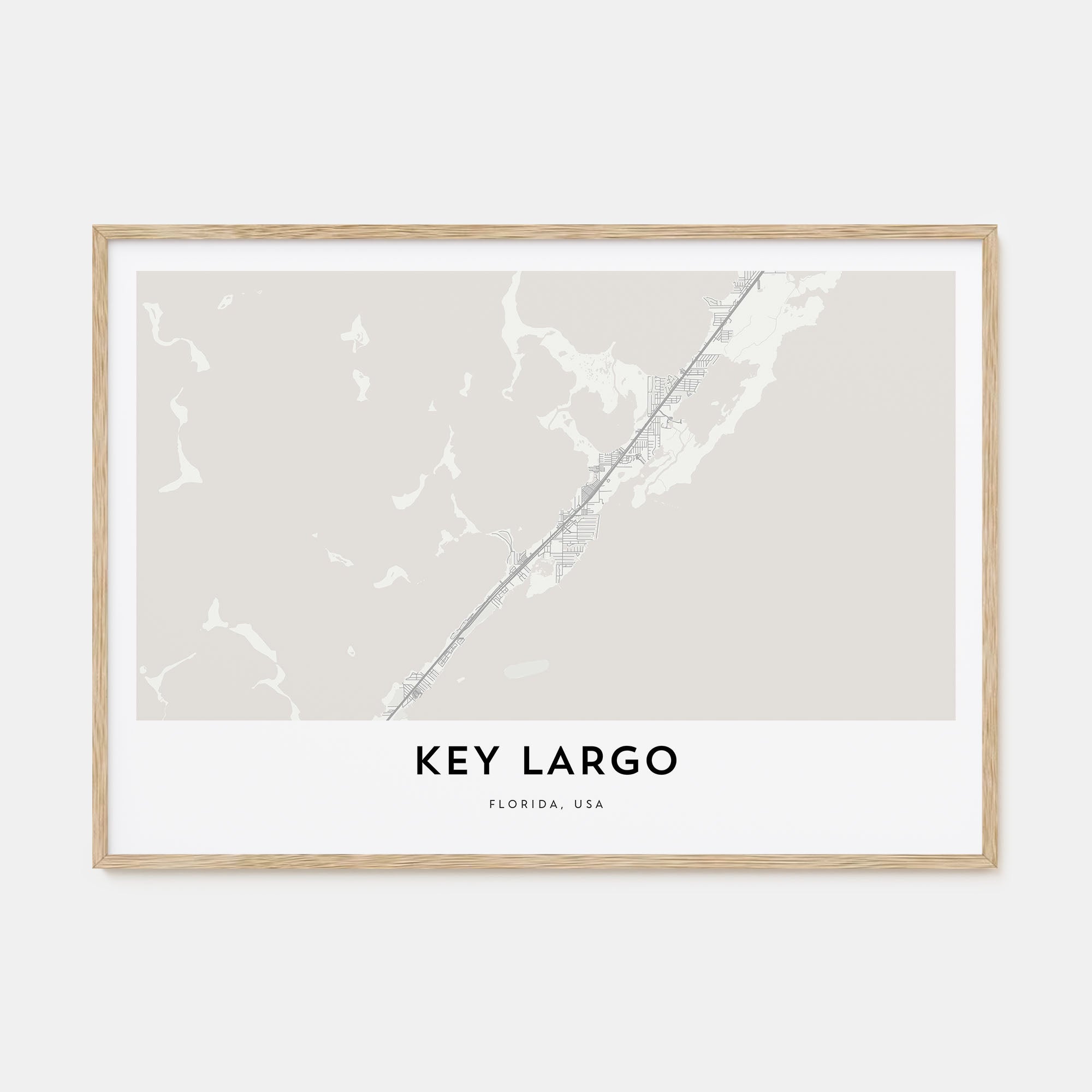 Key Largo Map Landscape Poster