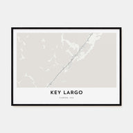 Key Largo Map Landscape Poster