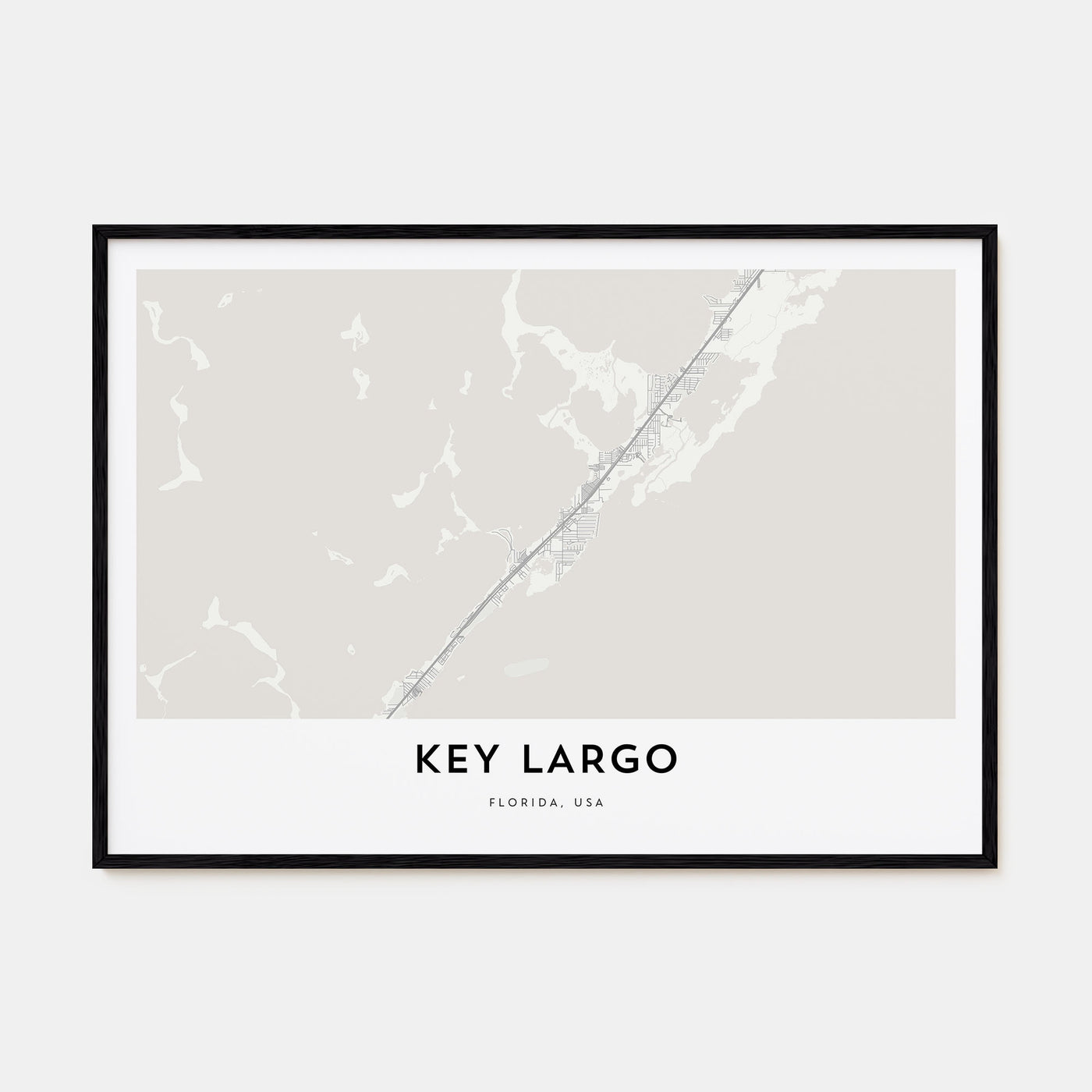 Key Largo Map Landscape Poster