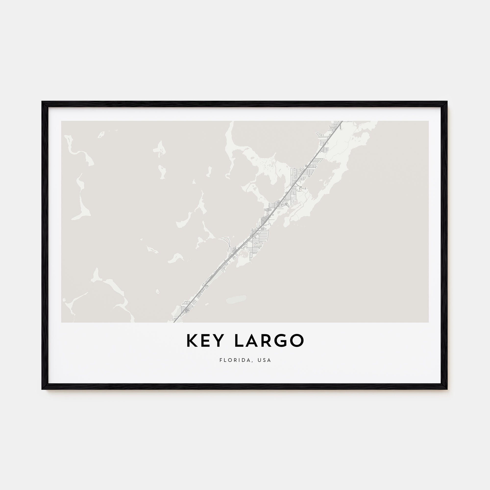 Key Largo Map Landscape Poster