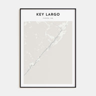 Key Largo Map Portrait Poster