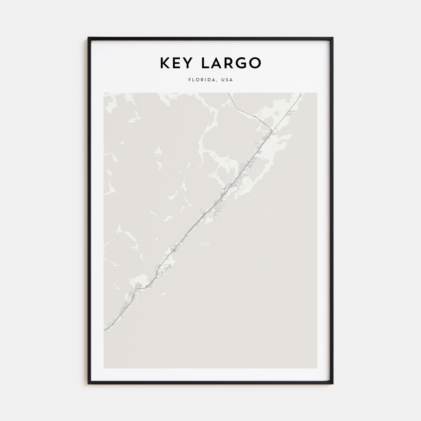 Key Largo Map Portrait Poster