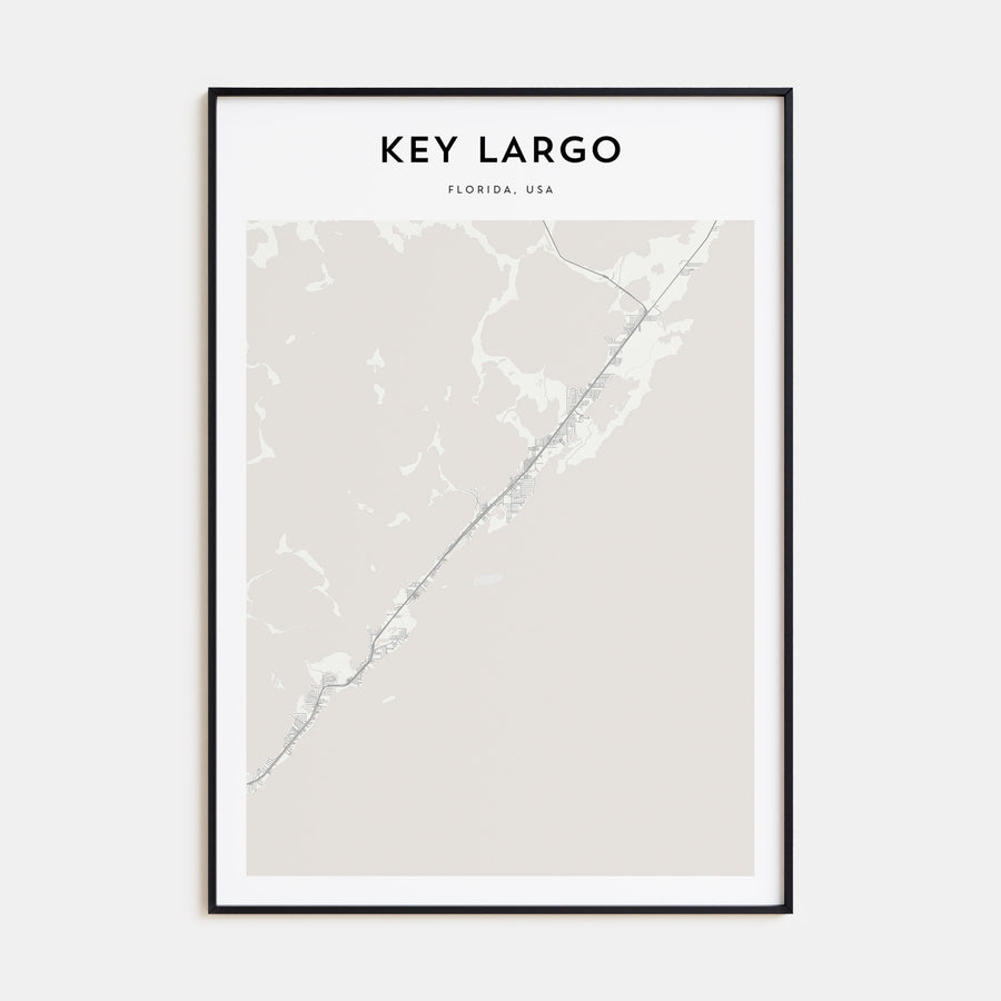 Key Largo Map Portrait Poster