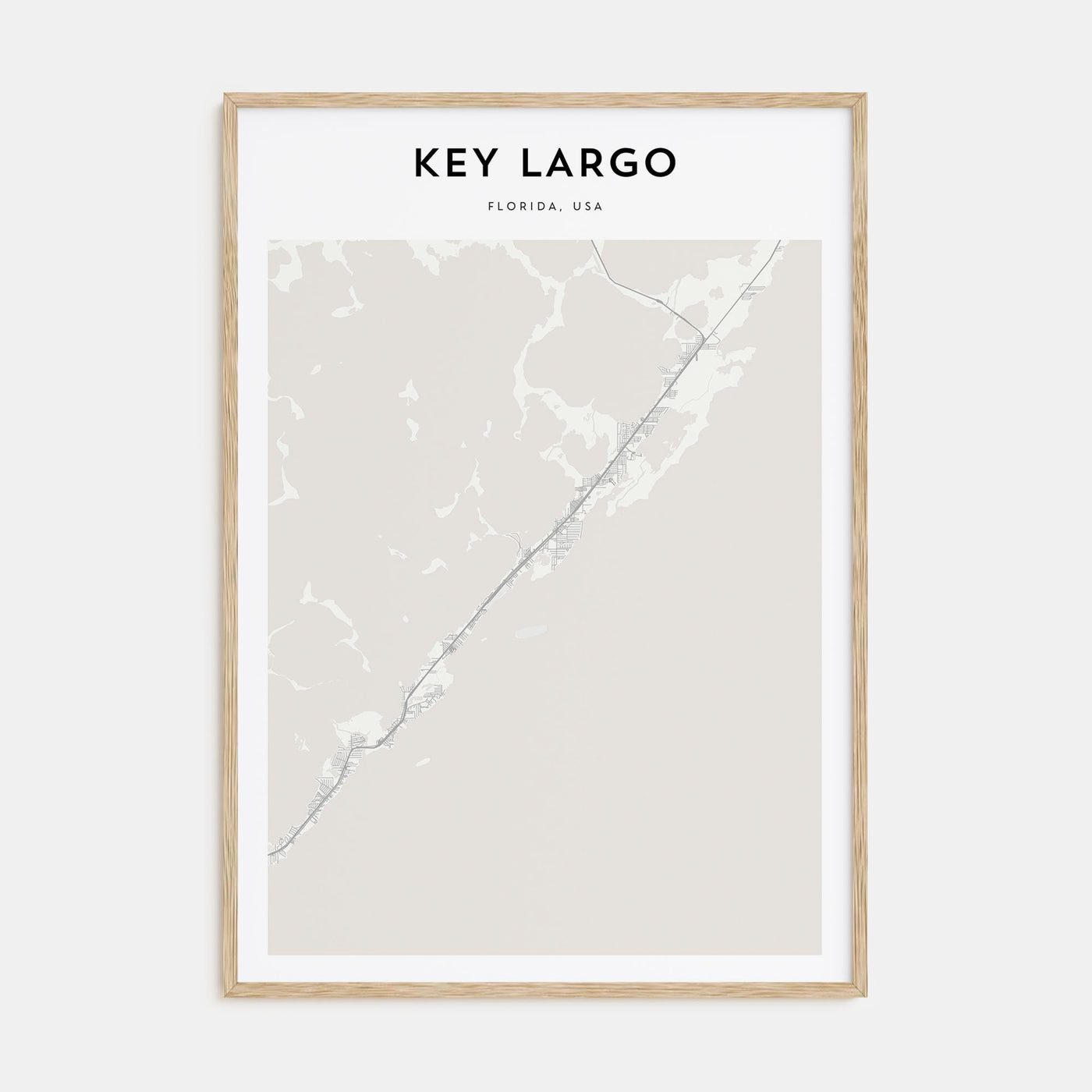Key Largo Map Portrait Poster
