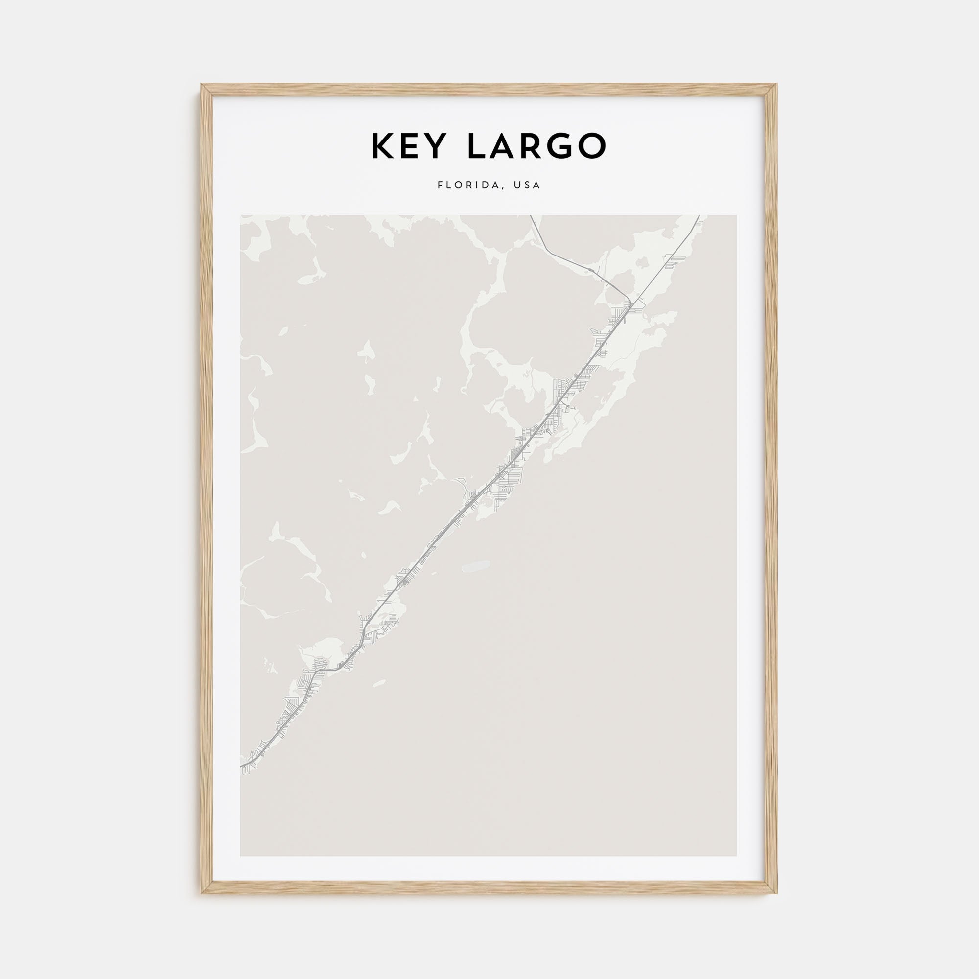 Key Largo Map Portrait Poster