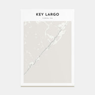 Key Largo Map Portrait Poster