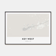 Key West Map Landscape Poster