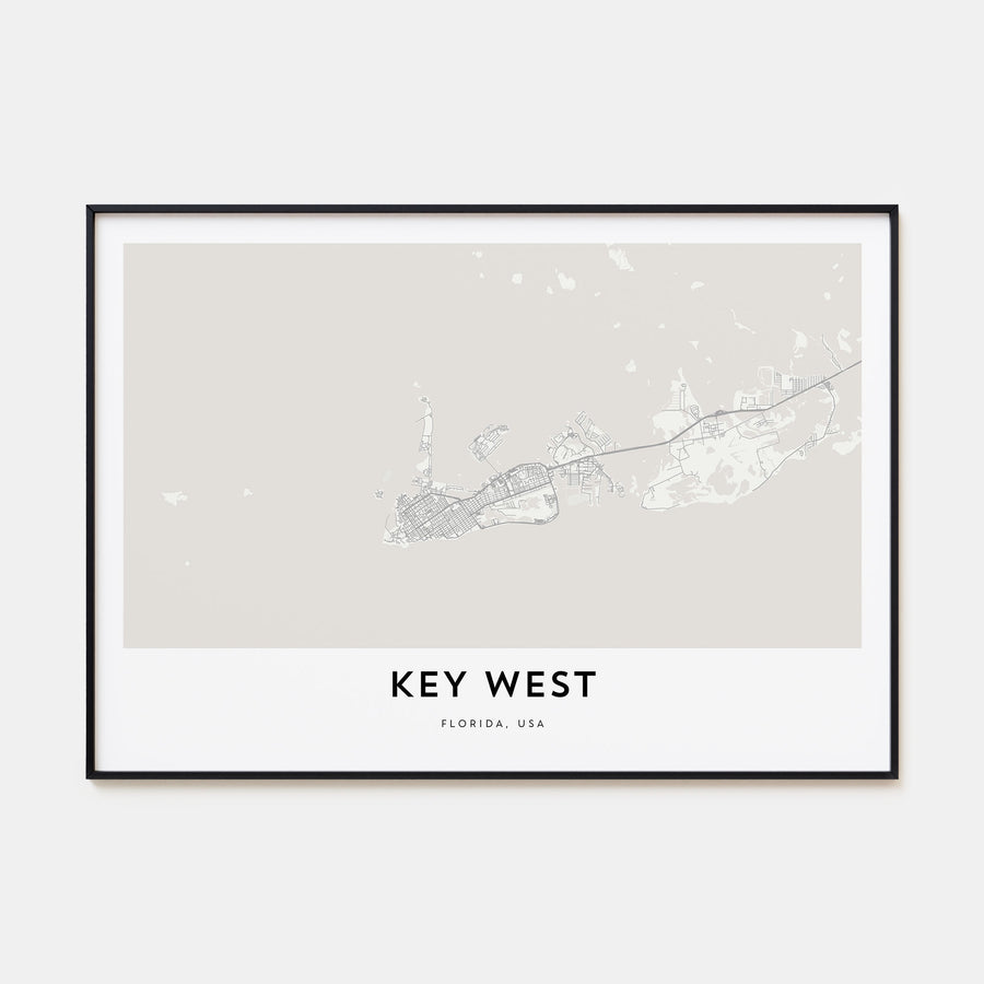 Key West Map Landscape Poster