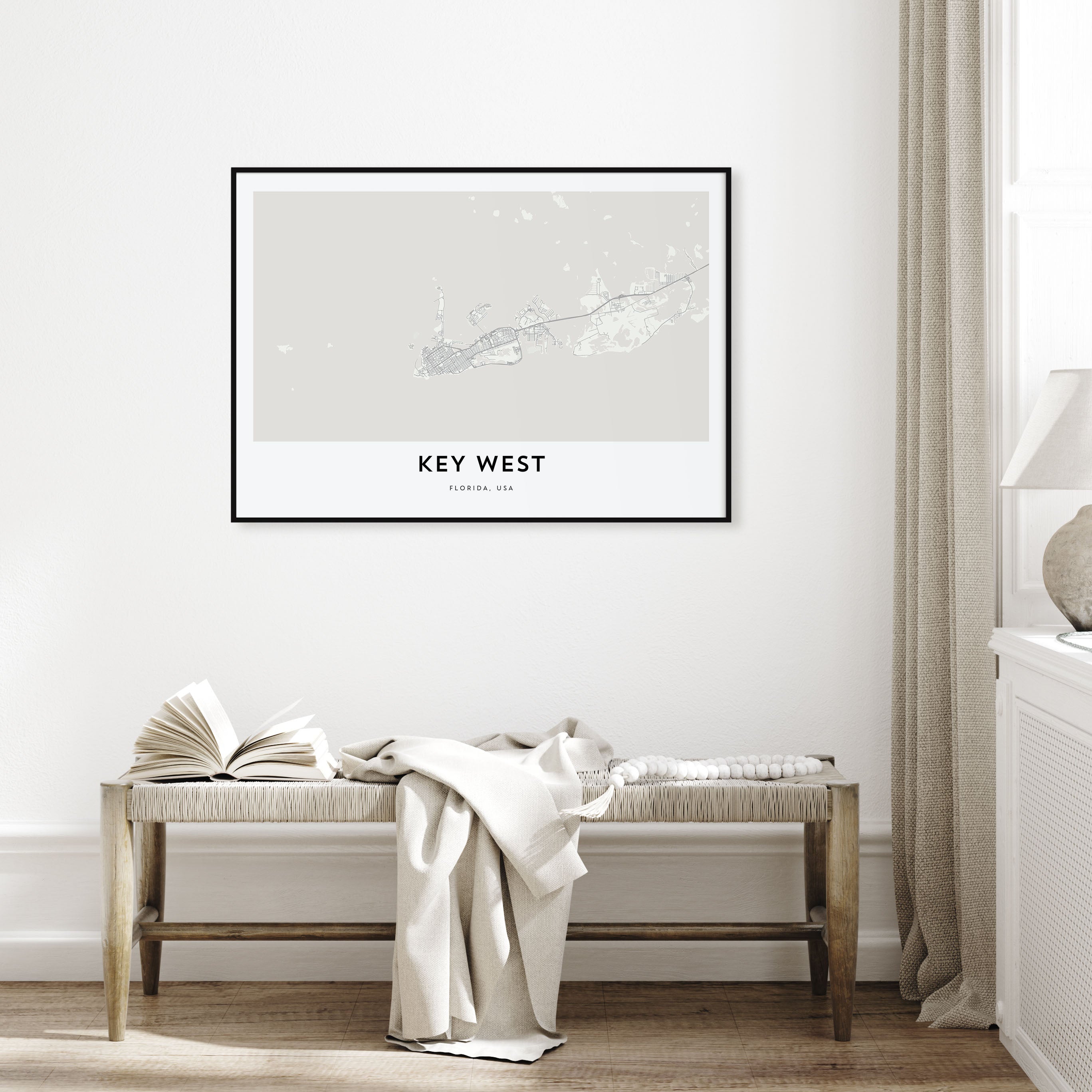 Key West Map Landscape Poster
