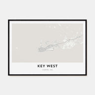 Key West Map Landscape Poster