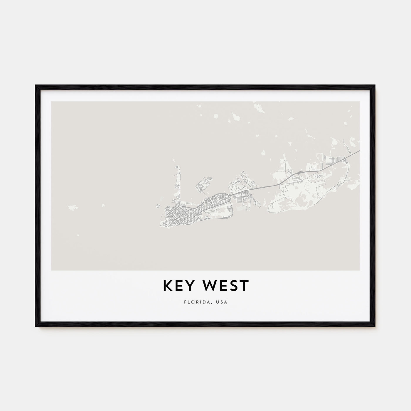 Key West Map Landscape Poster