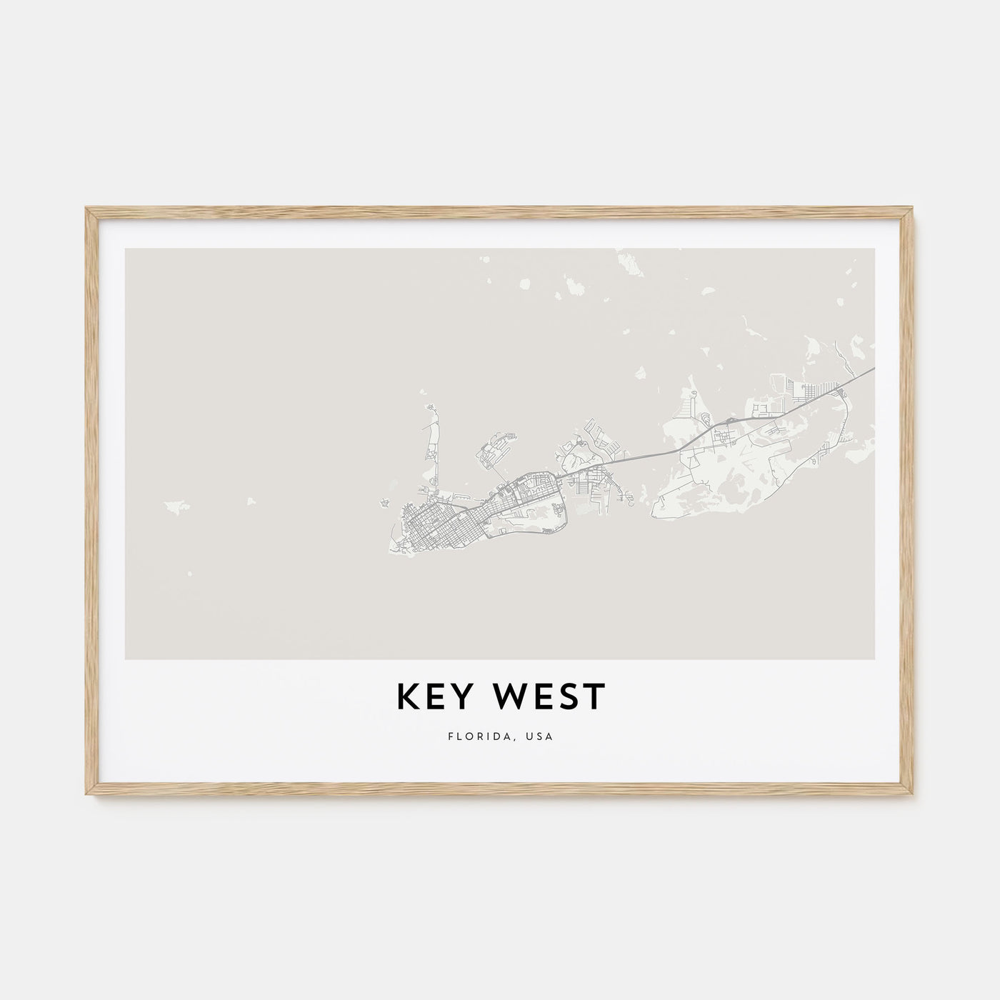 Key West Map Landscape Poster