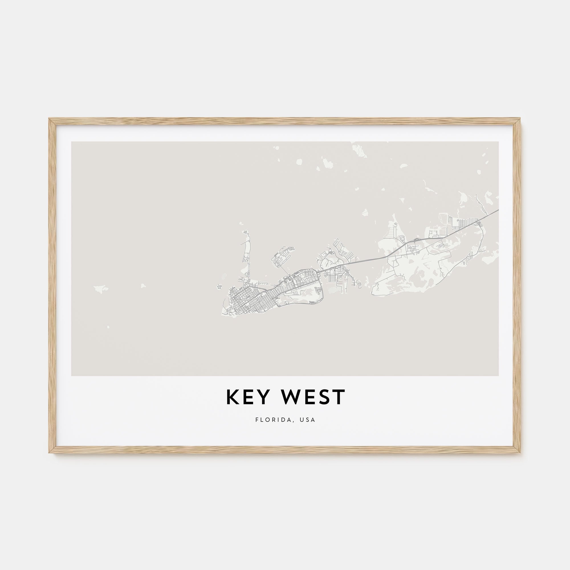 Key West Map Landscape Poster