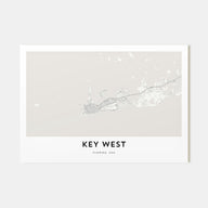 Key West Map Landscape Poster