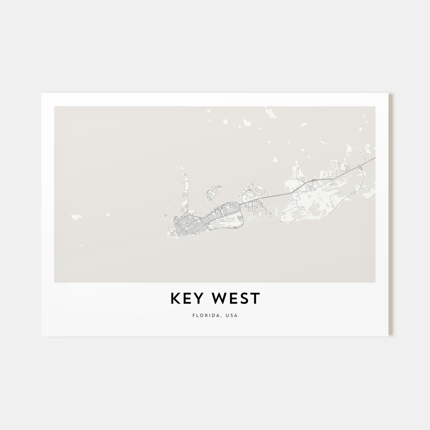 Key West Map Landscape Poster