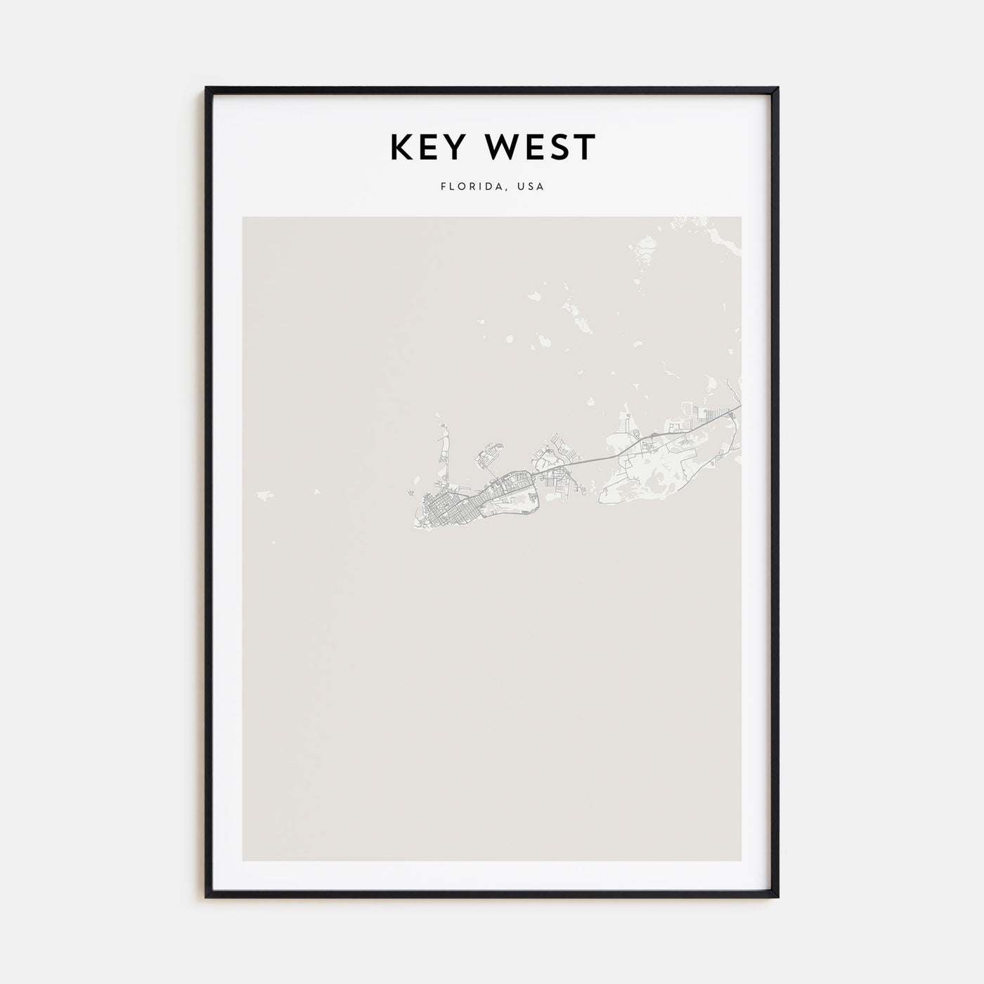 Key West Map Portrait Poster