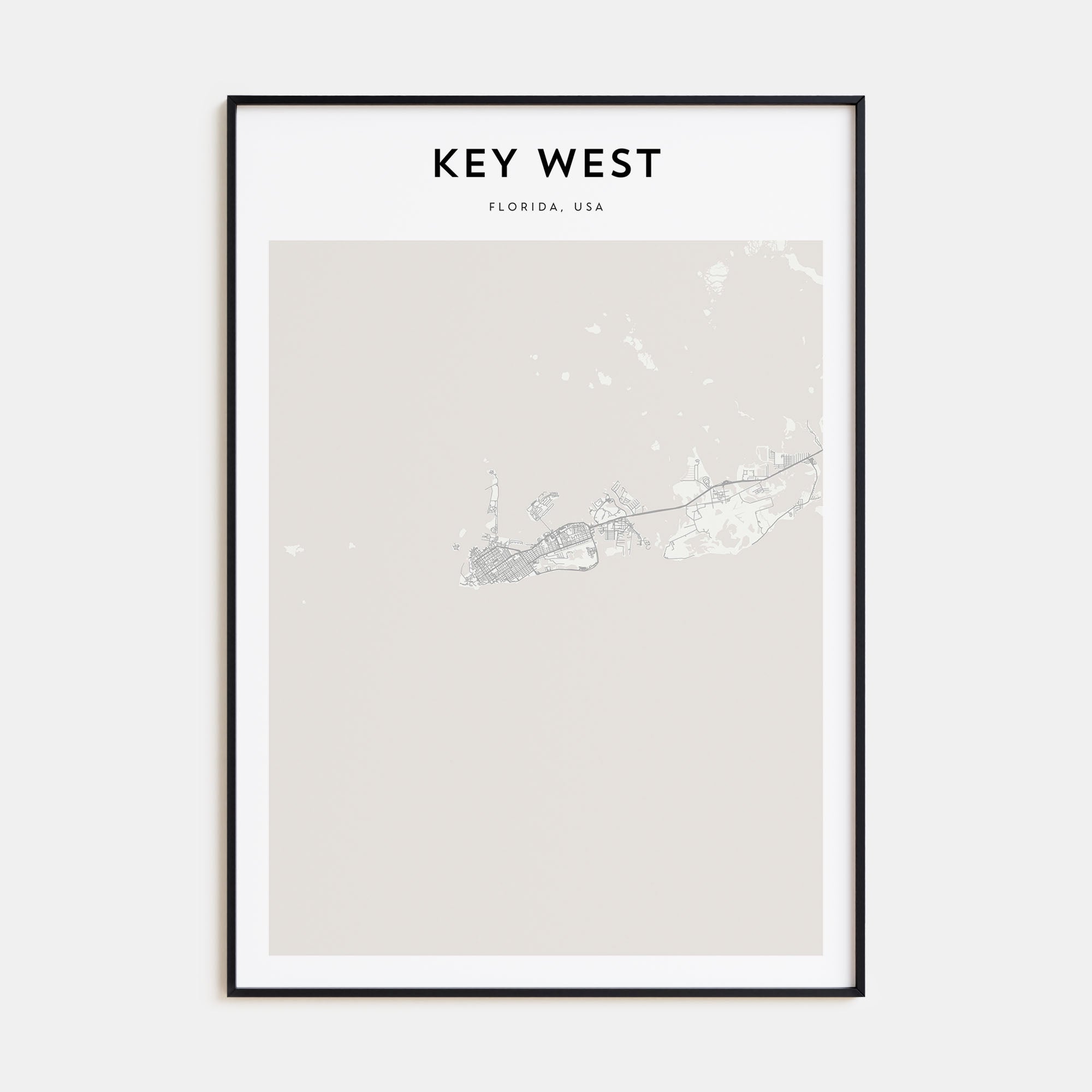 Key West Map Portrait Poster