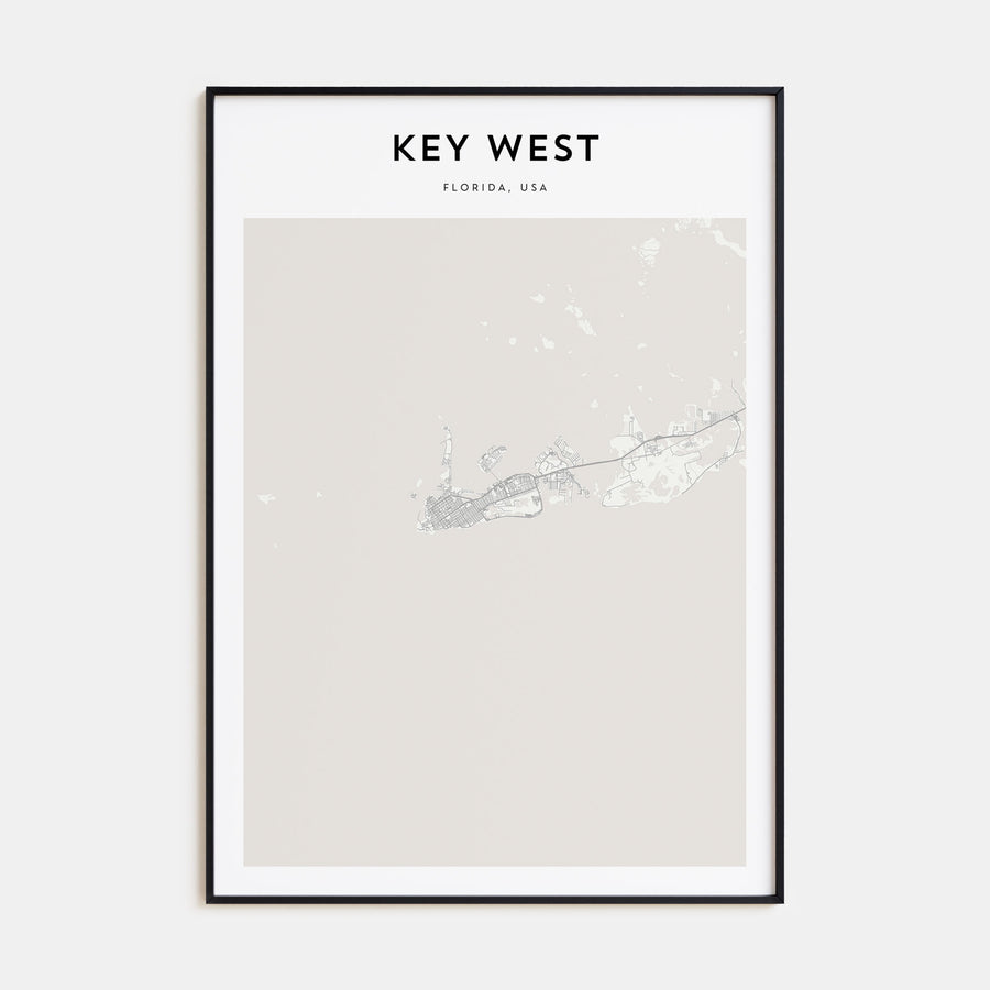 Key West Map Portrait Poster