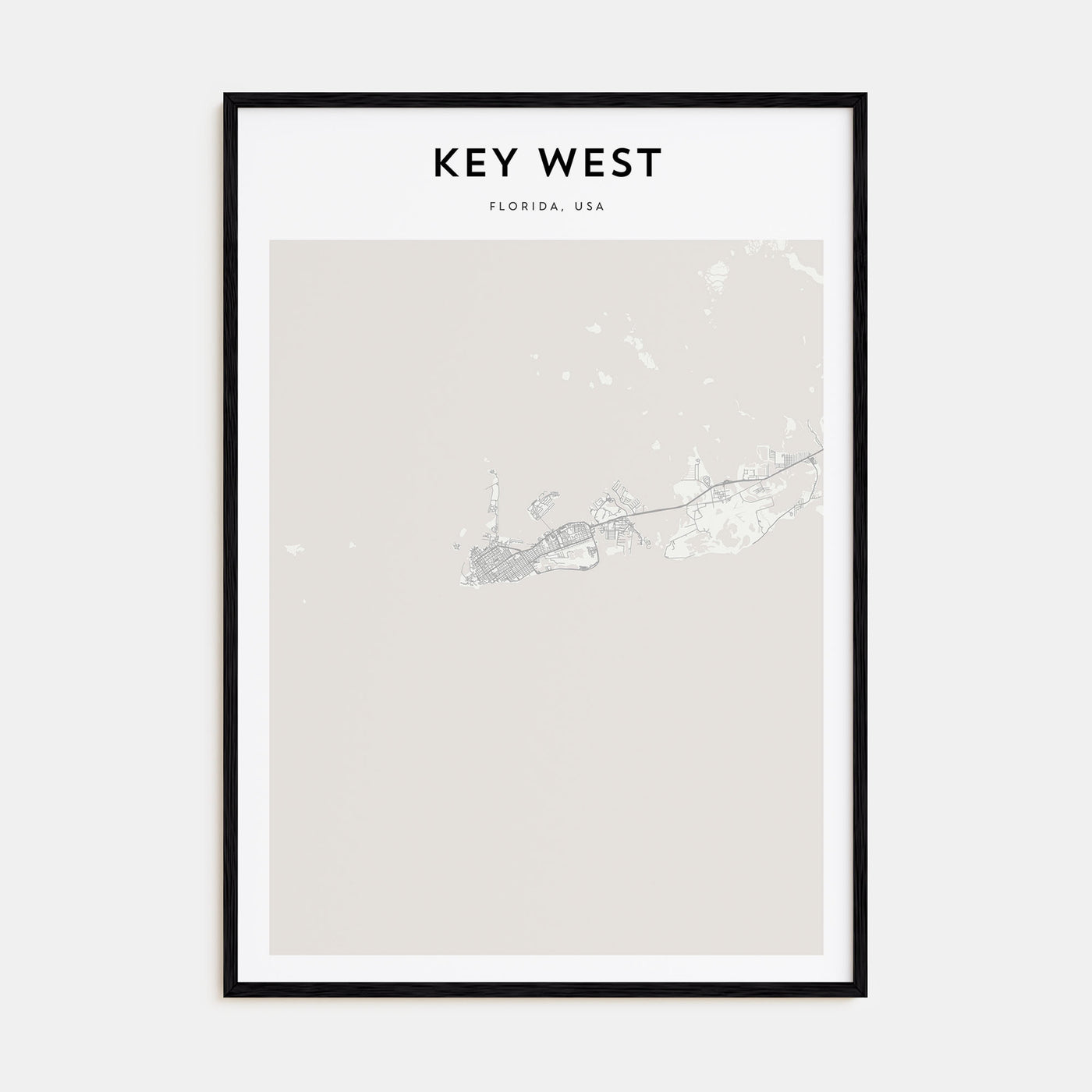 Key West Map Portrait Poster